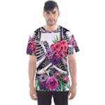 Gothic Floral Skeletons Men s Sport Mesh Tee