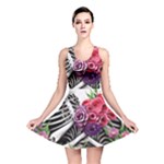 Gothic Floral Skeletons Reversible Skater Dress