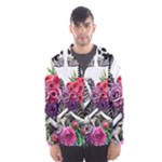 Gothic Floral Skeletons Men s Hooded Windbreaker