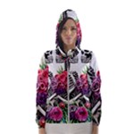 Gothic Floral Skeletons Women s Hooded Windbreaker