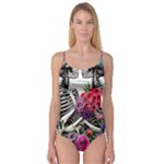 Gothic Floral Skeletons Camisole Leotard 