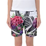 Gothic Floral Skeletons Women s Basketball Shorts