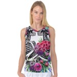 Gothic Floral Skeletons Women s Basketball Tank Top