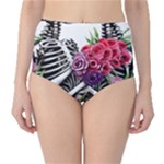 Gothic Floral Skeletons Classic High-Waist Bikini Bottoms