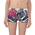 Gothic Floral Skeletons Reversible Boyleg Bikini Bottoms