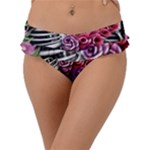 Gothic Floral Skeletons Frill Bikini Bottoms