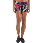 Gothic Floral Skeletons Yoga Shorts