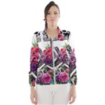 Gothic Floral Skeletons Women s Windbreaker