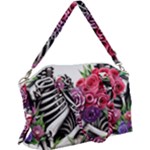 Gothic Floral Skeletons Canvas Crossbody Bag