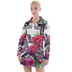 Gothic Floral Skeletons Women s Long Sleeve Casual Dress