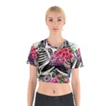 Gothic Floral Skeletons Cotton Crop Top