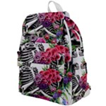 Gothic Floral Skeletons Top Flap Backpack