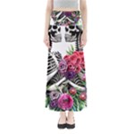 Gothic Floral Skeletons Full Length Maxi Skirt