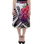 Gothic Floral Skeletons Classic Midi Skirt