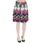 Gothic Floral Skeletons Pleated Skirt