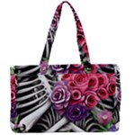 Gothic Floral Skeletons Canvas Work Bag