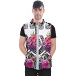 Gothic Floral Skeletons Men s Puffer Vest