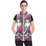 Gothic Floral Skeletons Women s Puffer Vest