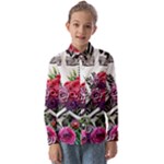 Gothic Floral Skeletons Kids  Long Sleeve Shirt