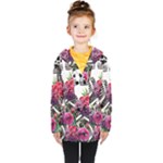 Gothic Floral Skeletons Kids  Double Breasted Button Coat