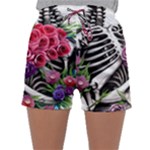 Gothic Floral Skeletons Sleepwear Shorts