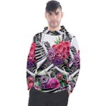 Gothic Floral Skeletons Men s Pullover Hoodie