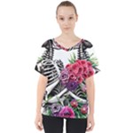 Gothic Floral Skeletons V-Neck Dolman Drape Top