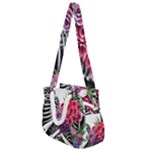 Gothic Floral Skeletons Rope Handles Shoulder Strap Bag