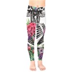 Gothic Floral Skeletons Kids  Leggings