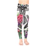 Gothic Floral Skeletons Kids  Leggings