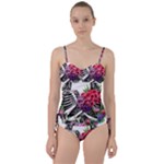 Gothic Floral Skeletons Sweetheart Tankini Set