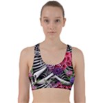 Gothic Floral Skeletons Back Weave Sports Bra