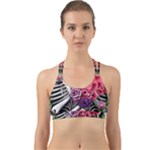 Gothic Floral Skeletons Back Web Sports Bra