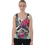 Gothic Floral Skeletons Velvet Tank Top