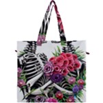 Gothic Floral Skeletons Canvas Travel Bag