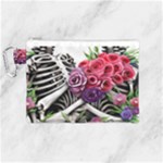 Gothic Floral Skeletons Canvas Cosmetic Bag (Medium)