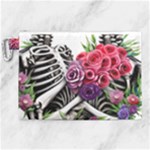 Gothic Floral Skeletons Canvas Cosmetic Bag (XL)