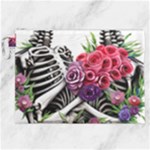 Gothic Floral Skeletons Canvas Cosmetic Bag (XXL)