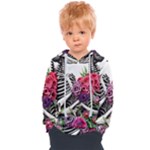 Gothic Floral Skeletons Kids  Overhead Hoodie