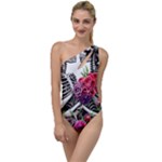 Gothic Floral Skeletons To One Side Swimsuit