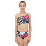 Gothic Floral Skeletons Spliced Up Two Piece Swimsuit