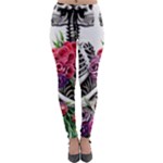 Gothic Floral Skeletons Lightweight Velour Leggings