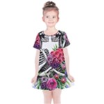 Gothic Floral Skeletons Kids  Simple Cotton Dress