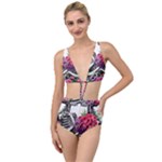 Gothic Floral Skeletons Tied Up Two Piece Swimsuit