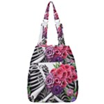 Gothic Floral Skeletons Center Zip Backpack