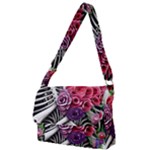 Gothic Floral Skeletons Full Print Messenger Bag (S)