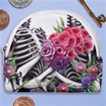 Gothic Floral Skeletons Horseshoe Style Canvas Pouch