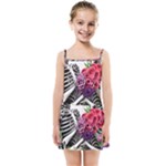 Gothic Floral Skeletons Kids  Summer Sun Dress