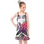 Gothic Floral Skeletons Kids  Overall Dress