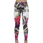 Gothic Floral Skeletons Lightweight Velour Classic Yoga Leggings